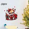DIY Festive Room Decorations Christmas Deer Wall Sticker, PVC Elk Decal for Glass Windows Holiday Winter Theme Stickers Home Decor, Waterproof