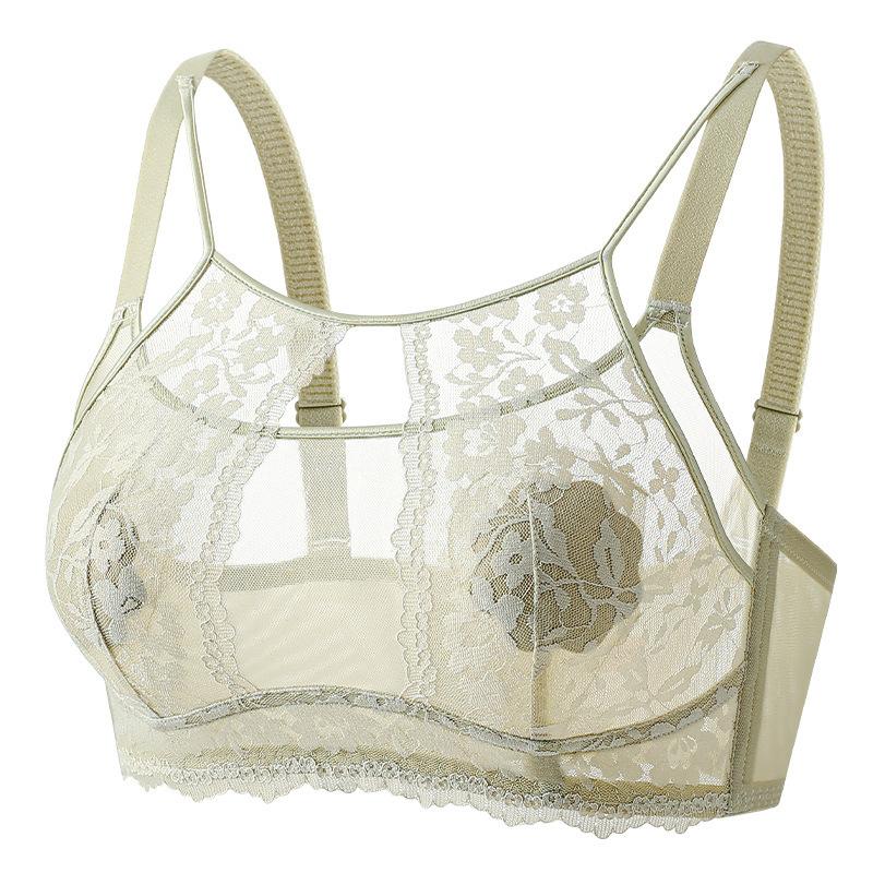 Thin and Sexy Bra Women's Mesh Underwear Women's Breast Retraction Anti-sagging Sexy Lace Bra Push Up Bra