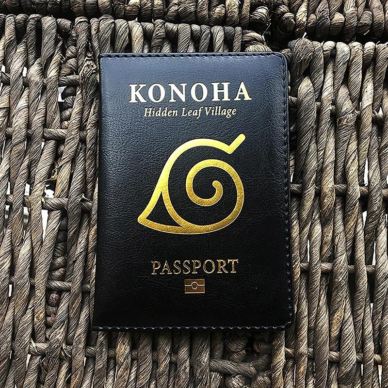 Japanese Manga Patterned Leather Passport Book  Passport Cover Leather Credit Id Card Holder Wallet Passport Covers Case