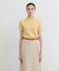 STEP AROUND Mar Crop Half Knit_Mustard