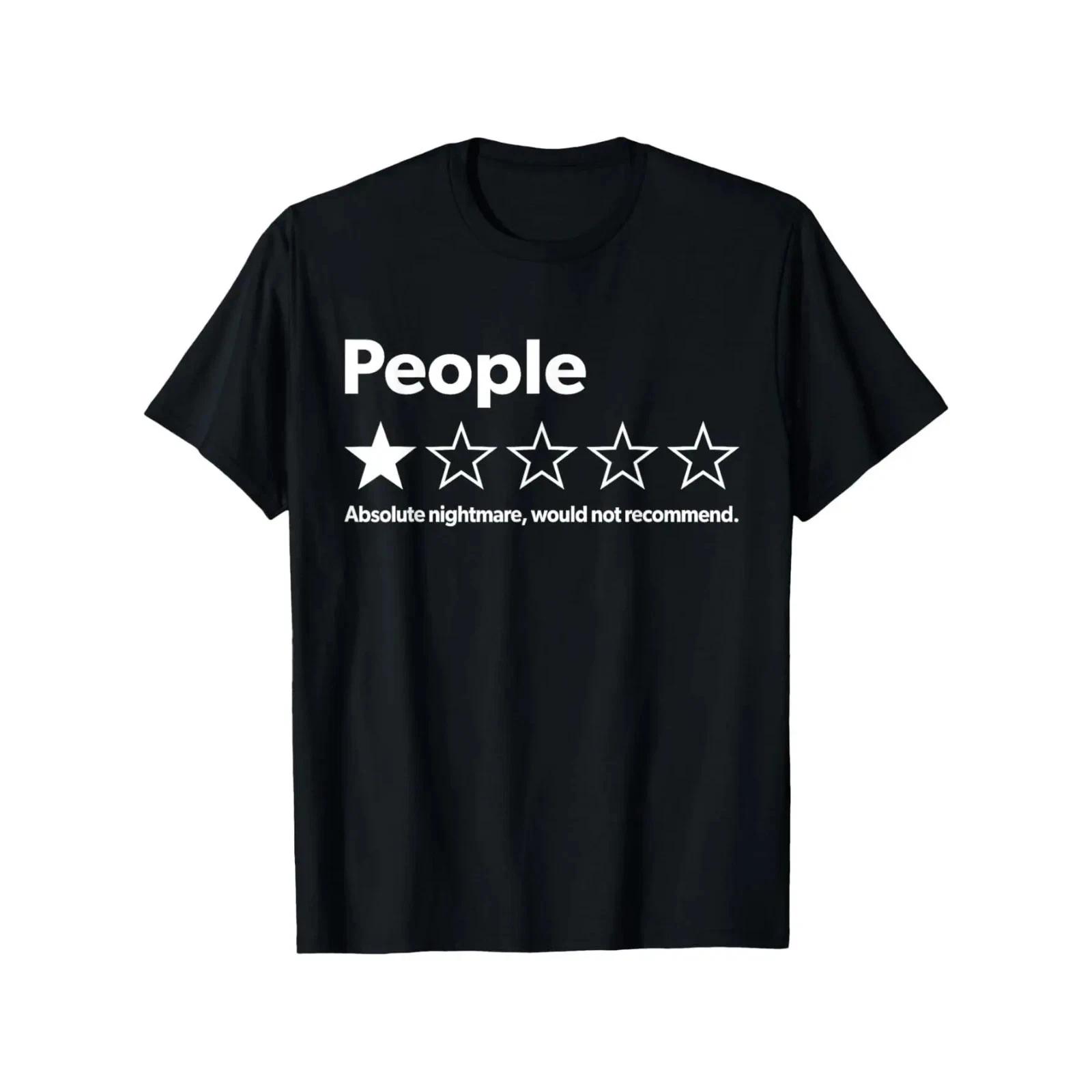 Unisex-Adults T-Shirt - Black, Short Sleeve - Funny Review People One Star: Abso XS