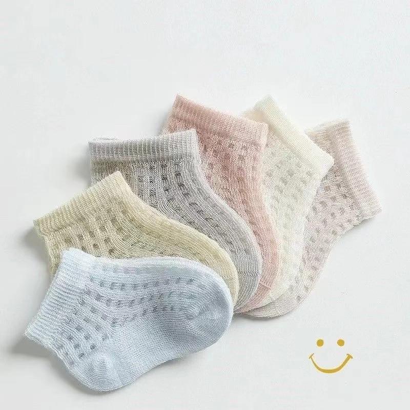 

Новорожденные Летние Сетчатые Хлопковые Детские Носки - Дышащие, Не сдавливающие, Дизайн короткой голени S (0-6 months, recommended foot length 7-9cm)