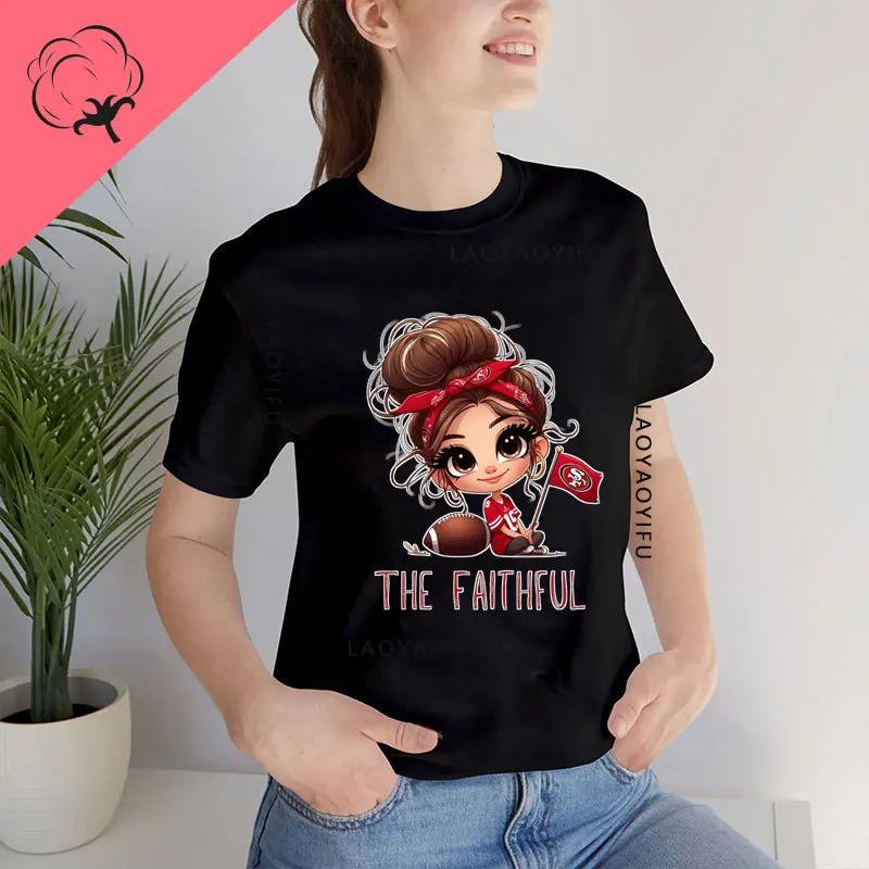 San Franciscos Tee Tops San Franciscos 49ers Logo Streetwear Cotton Unisex Man T-shirt