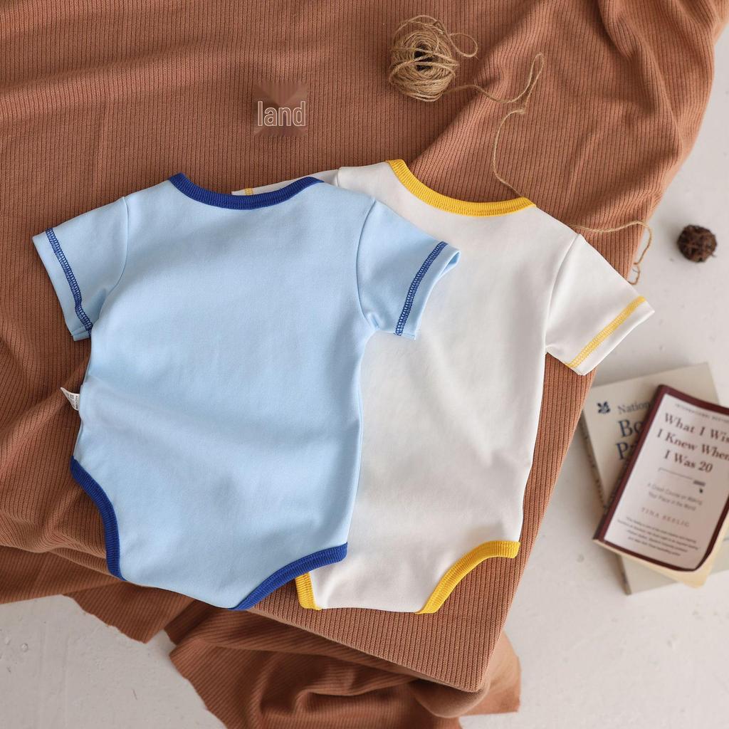 Summer Baby Romper 2025: Cute Cartoon Print, Round Neck, Breathable Short Sleeve, Triangle Jumpsuit