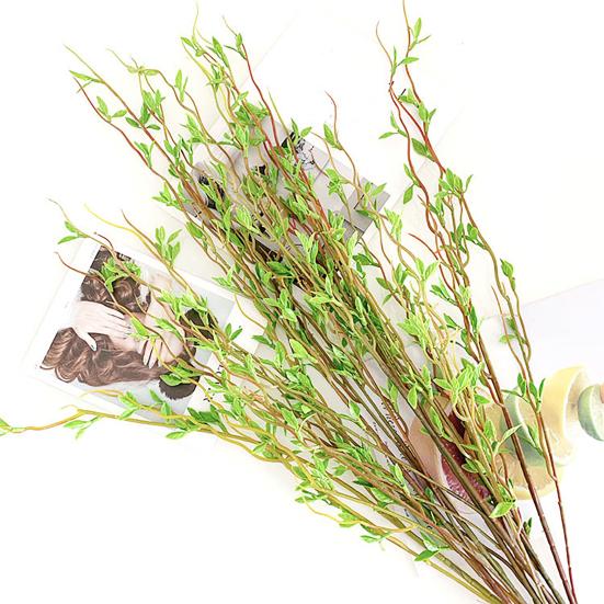 Yousheng Fake Green Leaves Stems Lifelike Simulated Leaves Branch Artificial Faux Greenery Branches for Vase Filler Home Office Wedding