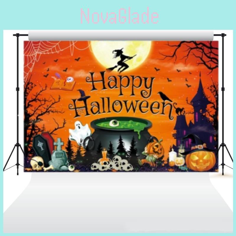 Other Brand Halloween Background Cloth Banner Witch Castle Halloween Party Decoration Background Cloth For Photography