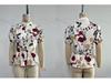 Women's Bohemian Chic Floral Stand-Collar Short-Sleeve Shirt
