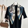 Hot-selling new carriage printing big-name high-end cotton and linen texture 71 * 71cm women's decorative velvet silk scarf