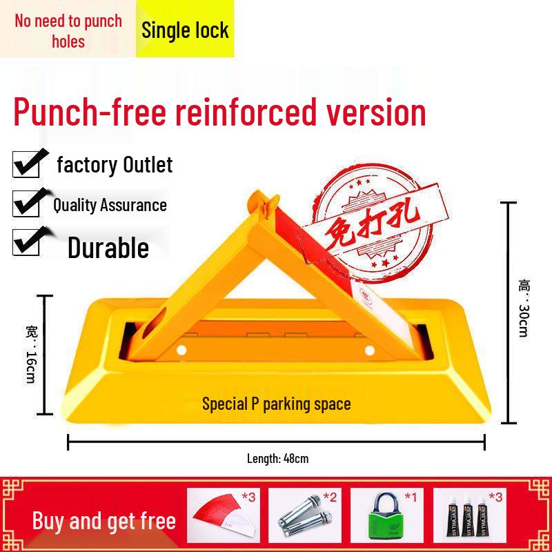 Heavy-Duty Triangle Parking Space Lock - Anti-Collision, Pressure-Resistant Floor Post for Garage