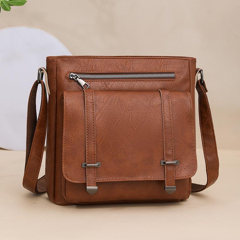 Women's Shoulder Bag Large Capacity Business Commuter Crossbody Bag Retro Messenger Bag PU Small Square Bag