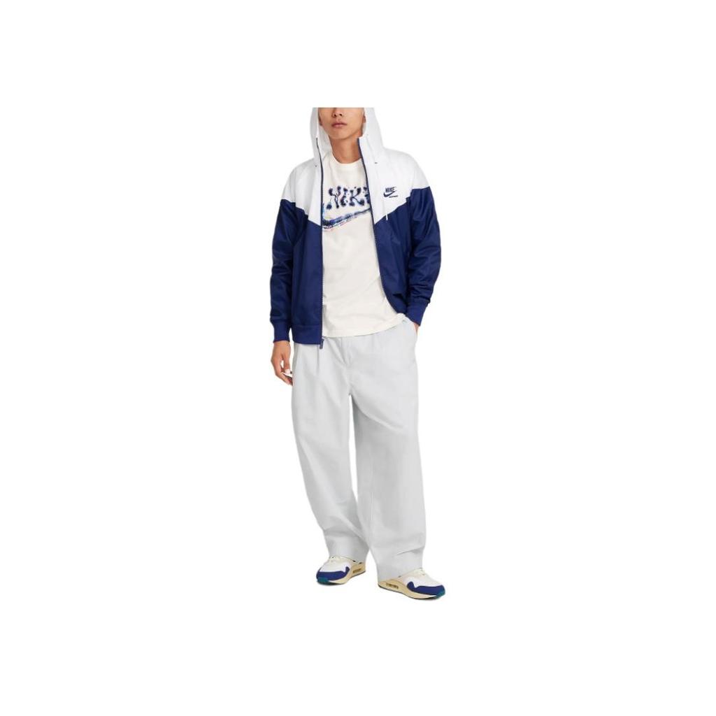 Nike Sportswear Zippered Hooded Loose Long Sleeve Jacket Men jackets White HJ2041-100