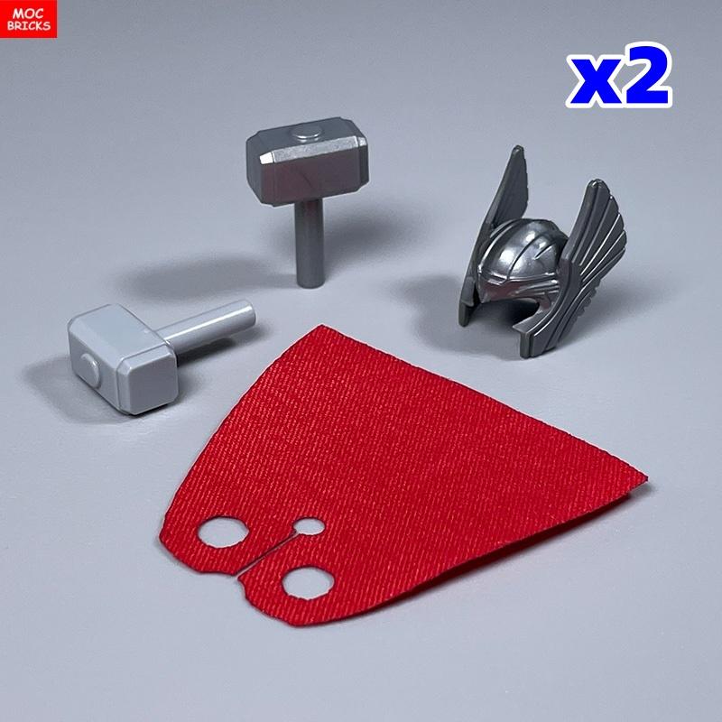 

Non-Toxic Moc Bricks Medieval Mythical Hammers For 4Cm Figure Cape 75904 Assembled Building Block Accessories Kids Toy Gift