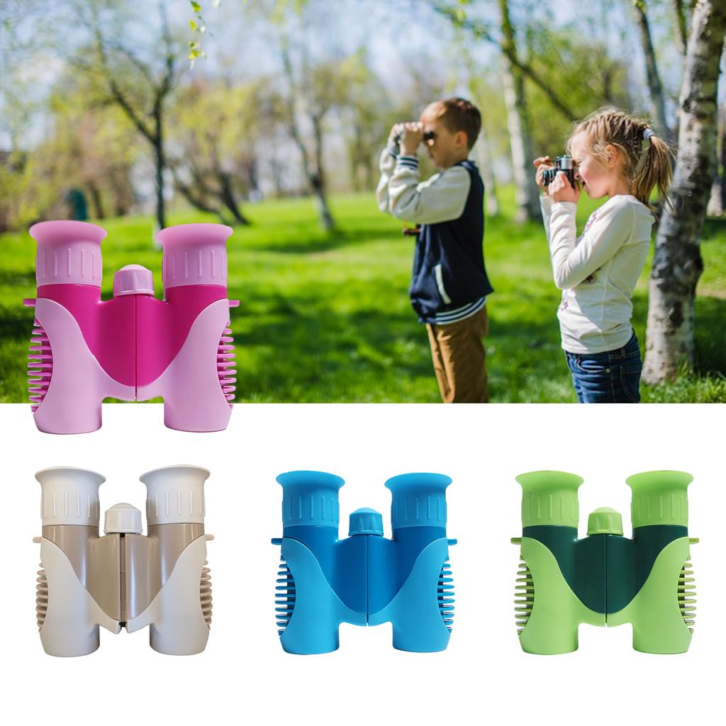 Kids Foldable Binoculars 8x Magnification Plastic Construction Perfect for Birding Camping Hiking Outdoor Activity