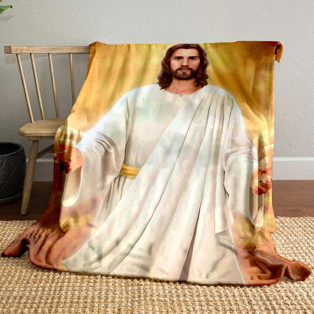 

Jesus Open Arms Blanket Printed Blanket for Living Room Bed Couch lunch break Soft Cozy Blanket for Friend s festival Gift 80cm x 120cm