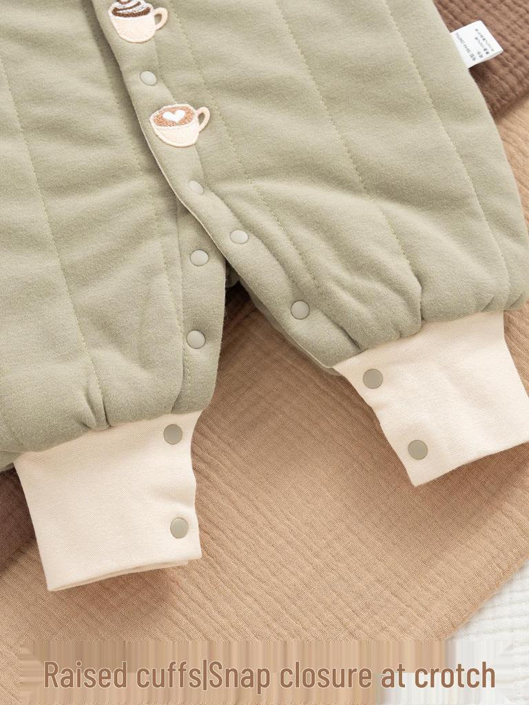 Infant Winter Padded Long Sleeve Romper - Cozy, Warm, and Thickened for Newborns