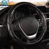 Luxury Car Steering Wheel Cover Non-slip Soft Leather + Carbon Fibre Universal M Size Fit Standard Steering Wheel 37-38cm