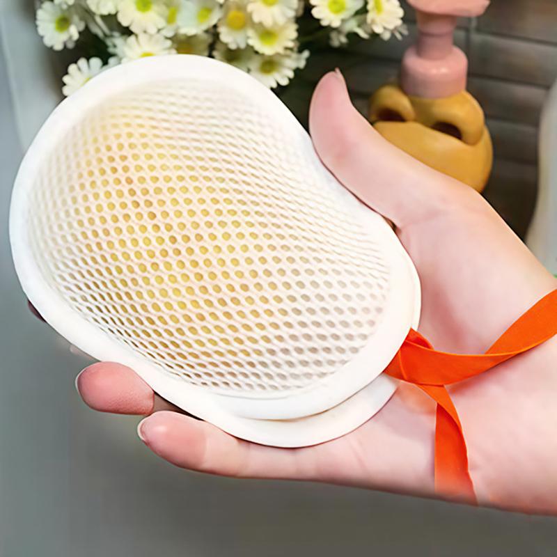 Bath Cleansing Foaming Net Double-Sided Soap Bag Body Exfoliating Scrubber Sponges Bathroom Mesh Soap Pocket