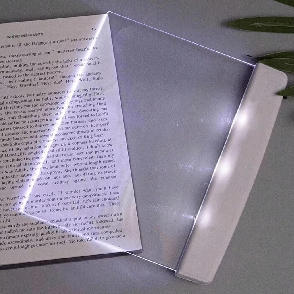 LED Book Reading 1PCS Transparent Flat Reading Light Student Night Light Portable Desk Lamp