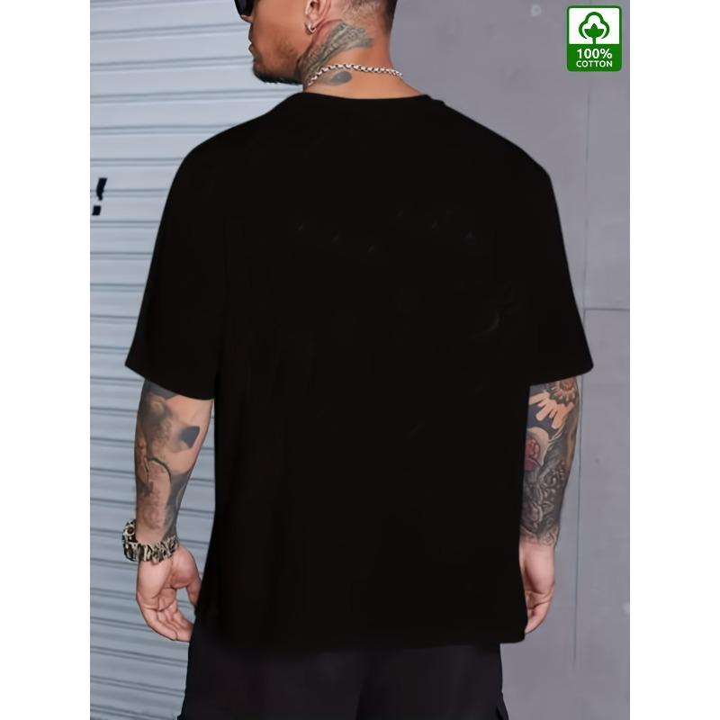 European sizes Men's Trendy Summer  T-Shirt with Devil Bear Graphic Print