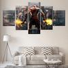 5 Panels Canas Wall Arts Game Poster God of War Kratos Back Shadow Picture Print Home Decor Living Room Bedroom Mural Artwork