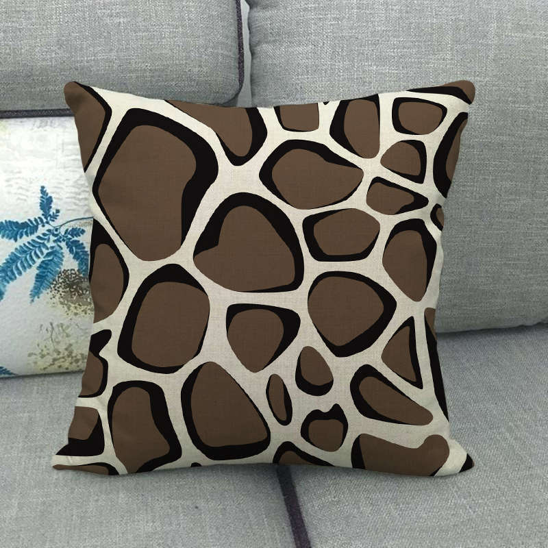 Black And White Leopard Print Spots Digital Printing Short Plush Pillow Covers For Car Sofa Office Cushion Cover Home Goods