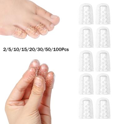 2-100Pcs Silicone Anti-Friction Toe Protector Gel Breathable Toe Caps Covers Foot Care Fingertip Elasticity Prevents Blisters