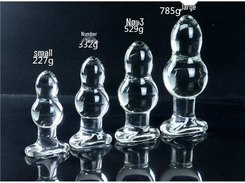 Velká Skleněná Tykev Anální Zátka Korálek Hračka pro Muže a Ženy - Erotický Stimulátor Rozšíření pro Dospělé