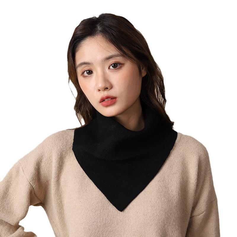 Autumn And Winter Unisex Knitted Scarf For Warmth And Neck Protection, Fake Collar For Convenient Head And Neck Covering, Lazy Scarf Triangle Scarf