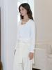 KIJUN Belted U-Neck Top Ivory
