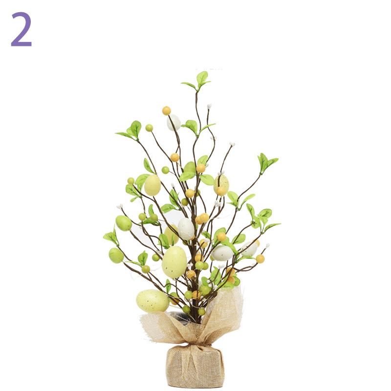 45cm Easter Egg Tree Branch with LED Lights Decora Colorful Painting Desktop Eggs DIYEgg Artificial Flower for 2025 Easter Party