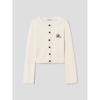 Embroidered Point Cardigan Ivory