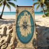Asciugamano con Bussola Retro e Mappa del Mondo Per Campeggio all'Aperto Asciugamano da Spiaggia Super Assorbente Asciugatura Rapida Asciugamano Estivo