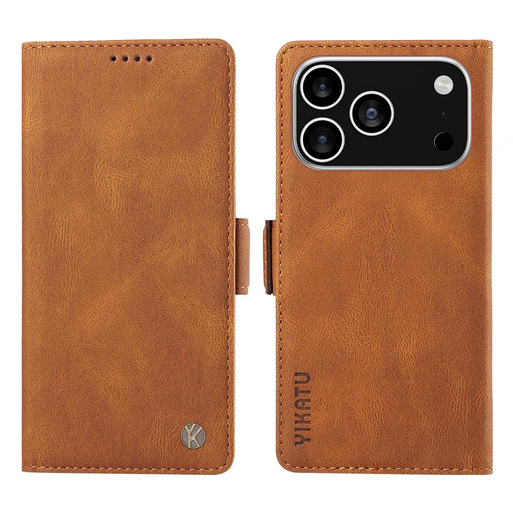 For iPhone 17 Pro Leather Case YIKATU YK-005 Skin-touch Feeling Wallet Phone Cover