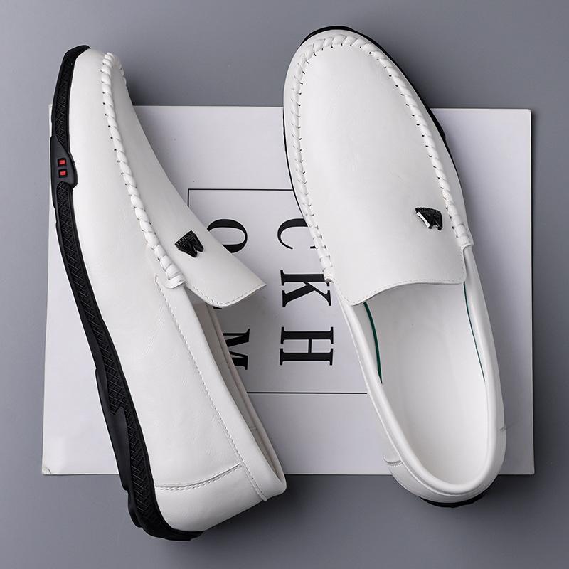 Summer Autumn New Designer Leather Shoes for Men Soft Sole Casual Loafers Male Solid Color Driving Shoes Man