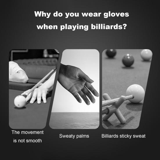 1Pc Billiards Glove Stretch Breathable Anti-slip Sweat-absorbing Men Women Left Hand Snooker Cue Sport 3-Finger Glove Billiards Accessories