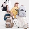 Men Contrast Backpack Large Capacity Student Schoolbag Women Travel Backpack