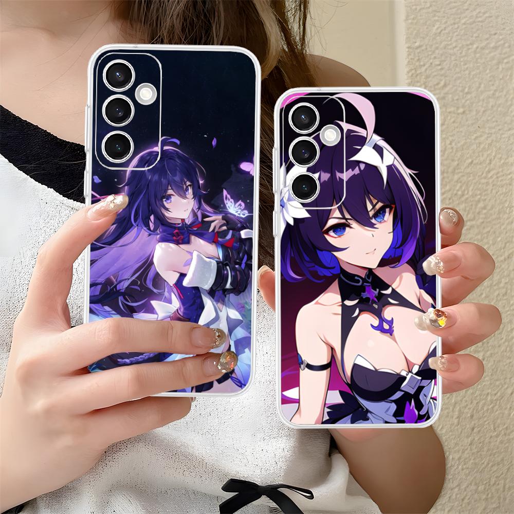 HSR Seele Clear Mobile Phone Case for Samsung Galaxy S25 S24 S23 S22 S21Plus FE Ultra Colorful Cover