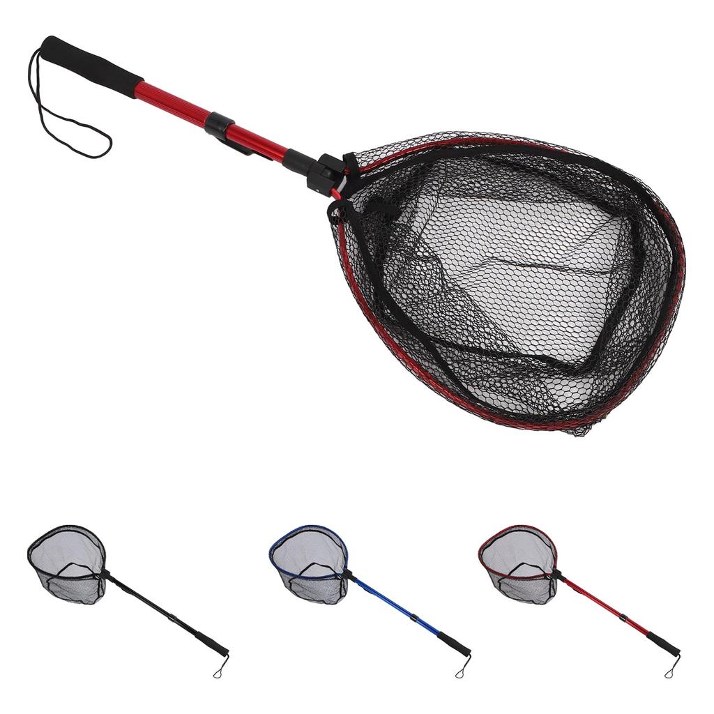 Floating Fishing Net Aluminum Alloy Rubber Foldable Extendable Portable Fish Landing Net for Easy Tr