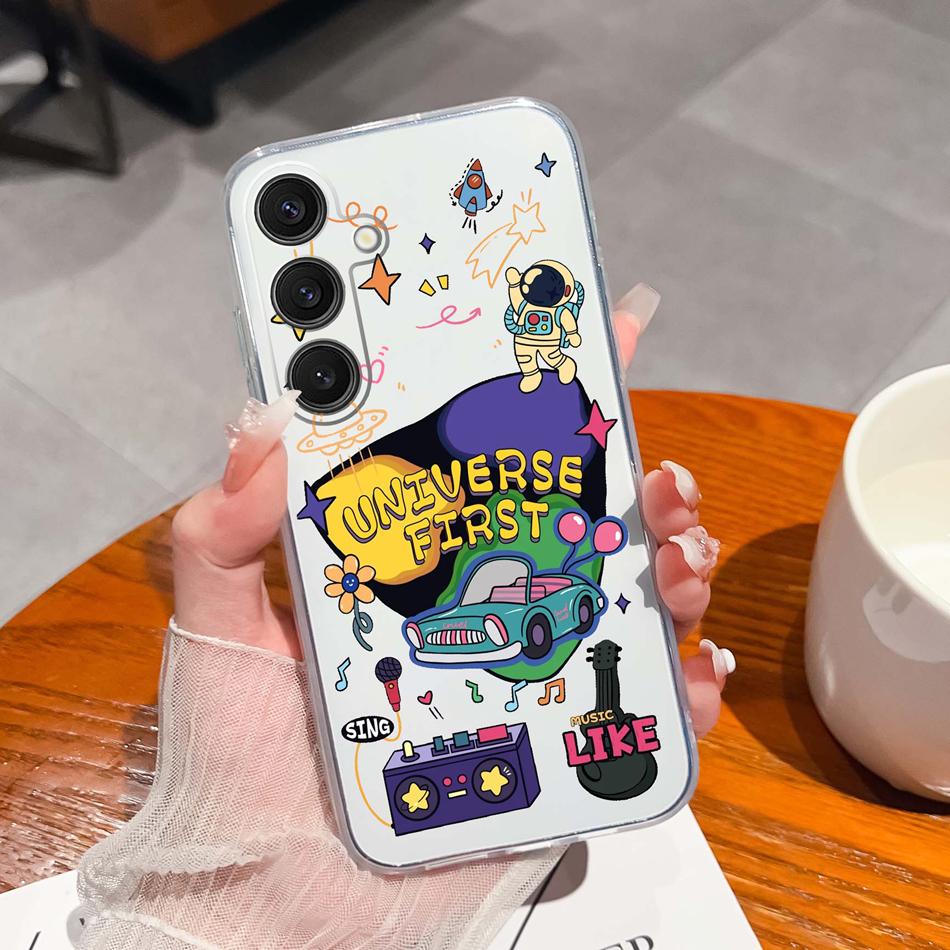 

Case For Samsung Galaxy S25 FE Plus Ultra Clear Painted Flowers Back Cover For Samsung S 25 Ultra Soft Shockproof Phone Cases Samsung S25 FE