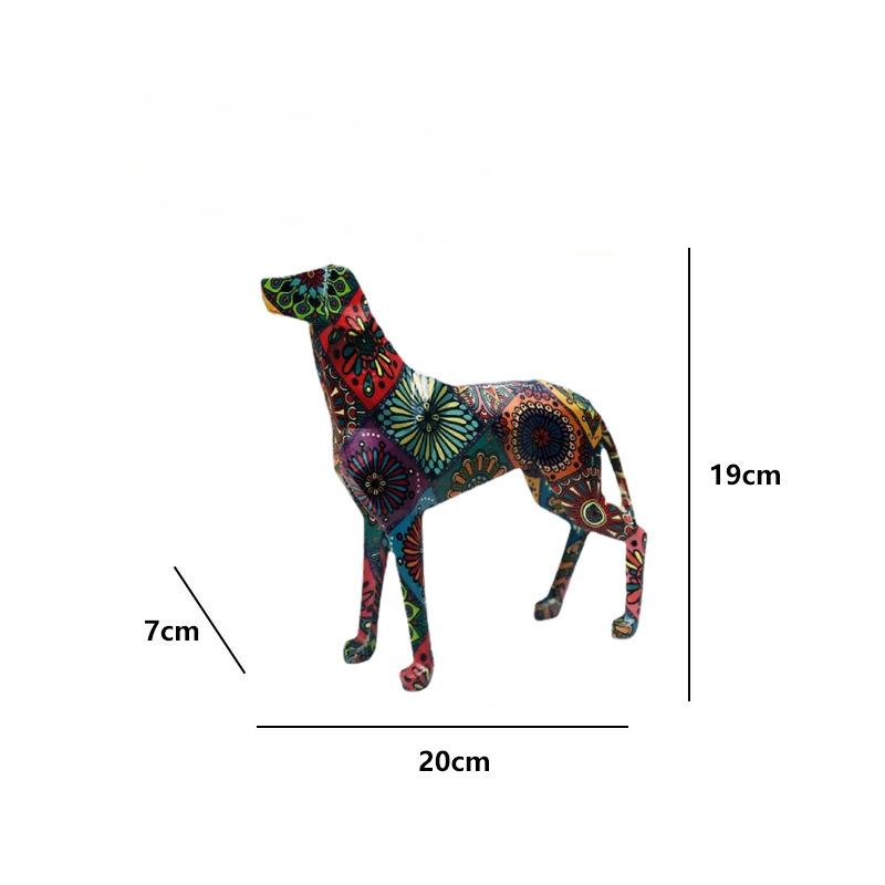 Creative Geometric Colorful Dog Ornaments Resin Crafts Animal Home Office Entrance Wine Cabinet Decoration