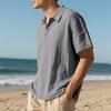 European American Summer Men's Casual Cotton Linen Polo Shirt