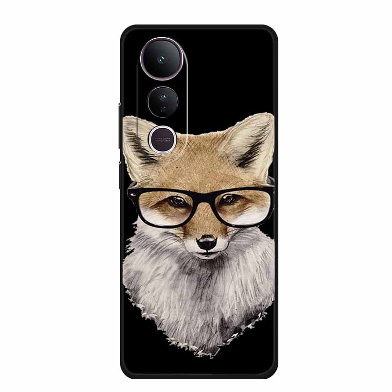 For Vivo V50 Lite Phone Case V 50 lite Coque Cute Cartoon Black Silicone Soft Back Cover For Vivo V50 Lite 5G 4G Case V50lite