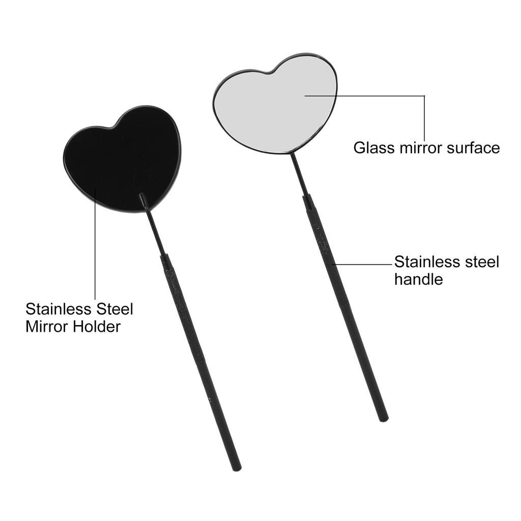 Heart Shaped Lash Mirror Professional Portable Stainless Steel Makeup Eyelash Mirror for Lash Extension