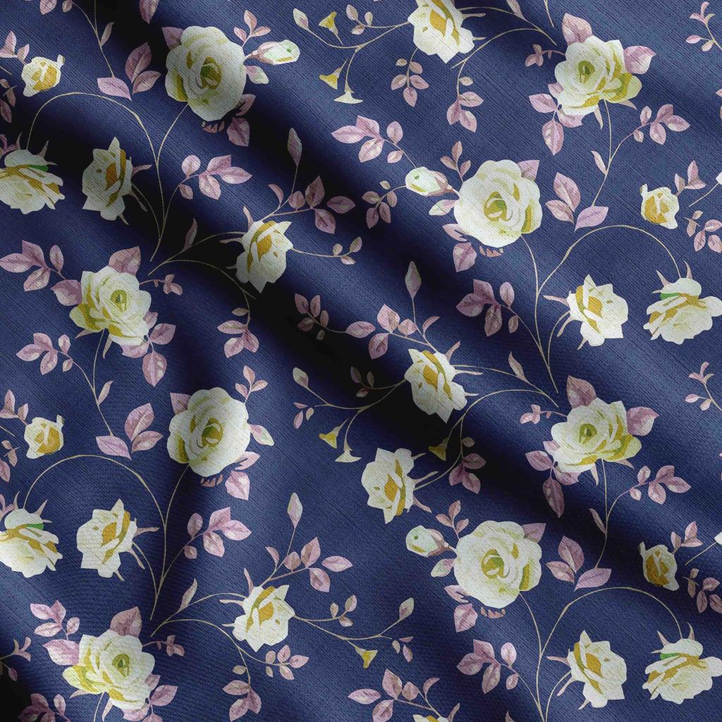 Soimoi Floral Vintage Print Cotton Cambric Quilting Fabric Sold by The Yard 42 Inch Wide Medium Weight Cotton Fabric Sewing Supplies
