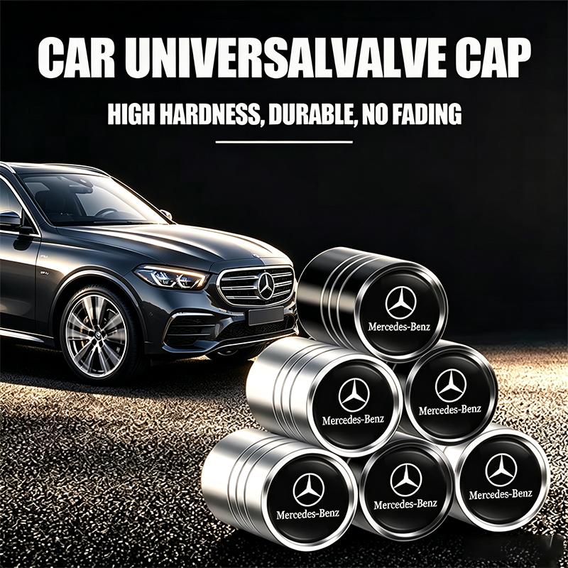 WAM3   4Pcs Car Tire Valve Cover Aluminum Alloy Car Wheel Tire Valve Caps For Mercedes Benz W210 W176 AMG CLS CLE CLA GLA GLB GLS Class