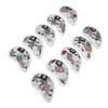 10Pcs Skull USB Golf Iron Club Head Covers PU Leather Golf Club Head Covers Headcovers Red