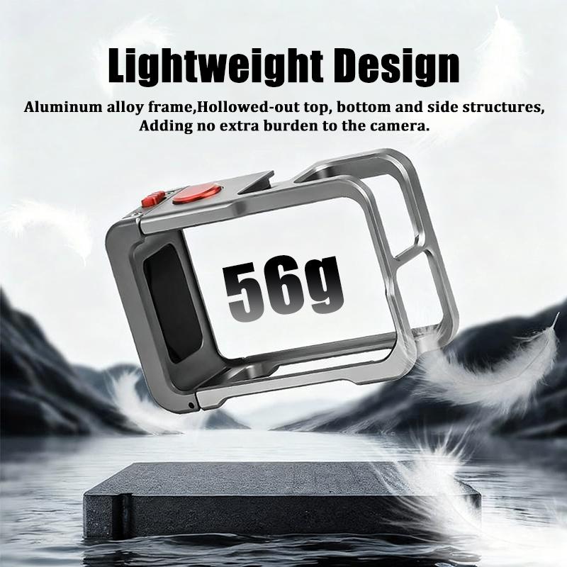 Neues Vollschutz-Rahmengehäuse für DJI OSMO ACTION 6 mit Cold Shoe 1/4-Loch Metallkäfig-Halterung Aluminiumlegierungsschale