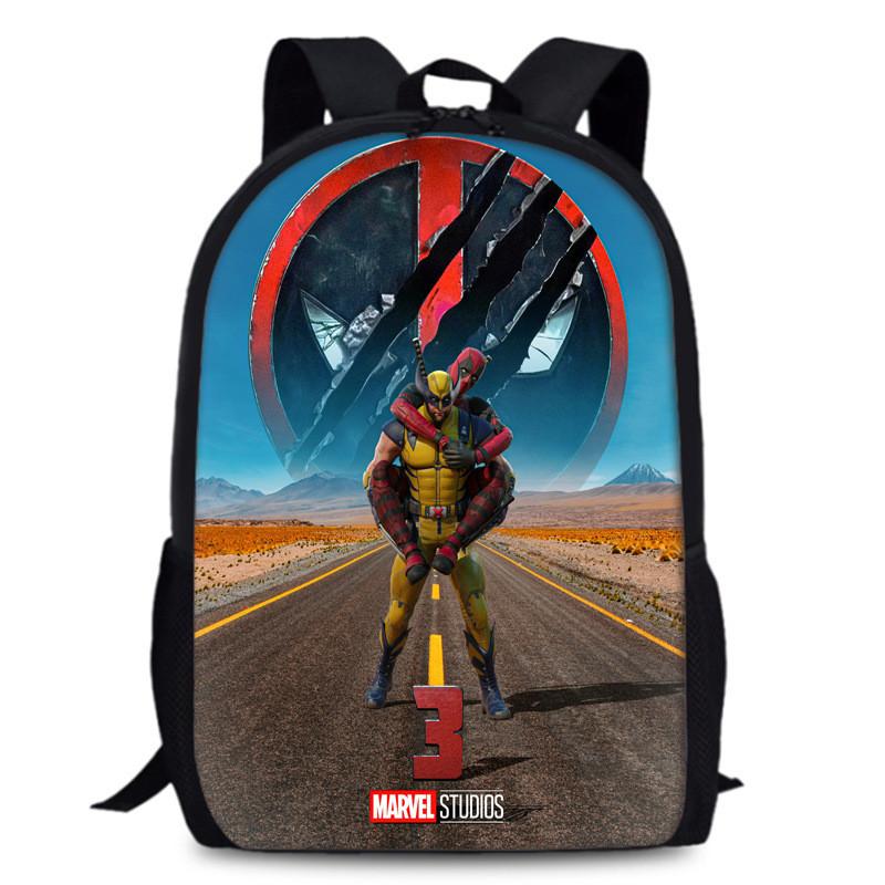 Deadpool Wolverine Backpack 15 Inch Anime Cartoon Lightweight Schoolbag