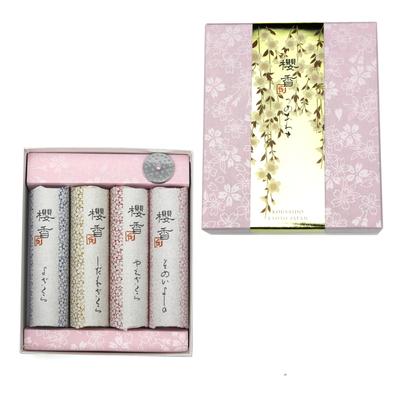 Comes with a Incense Holder Set of 4 Scents of the Ancient Capital Inspired by Cherry Blossoms Sakura Incense Kyoto Incense Sticks Ready-to-burn