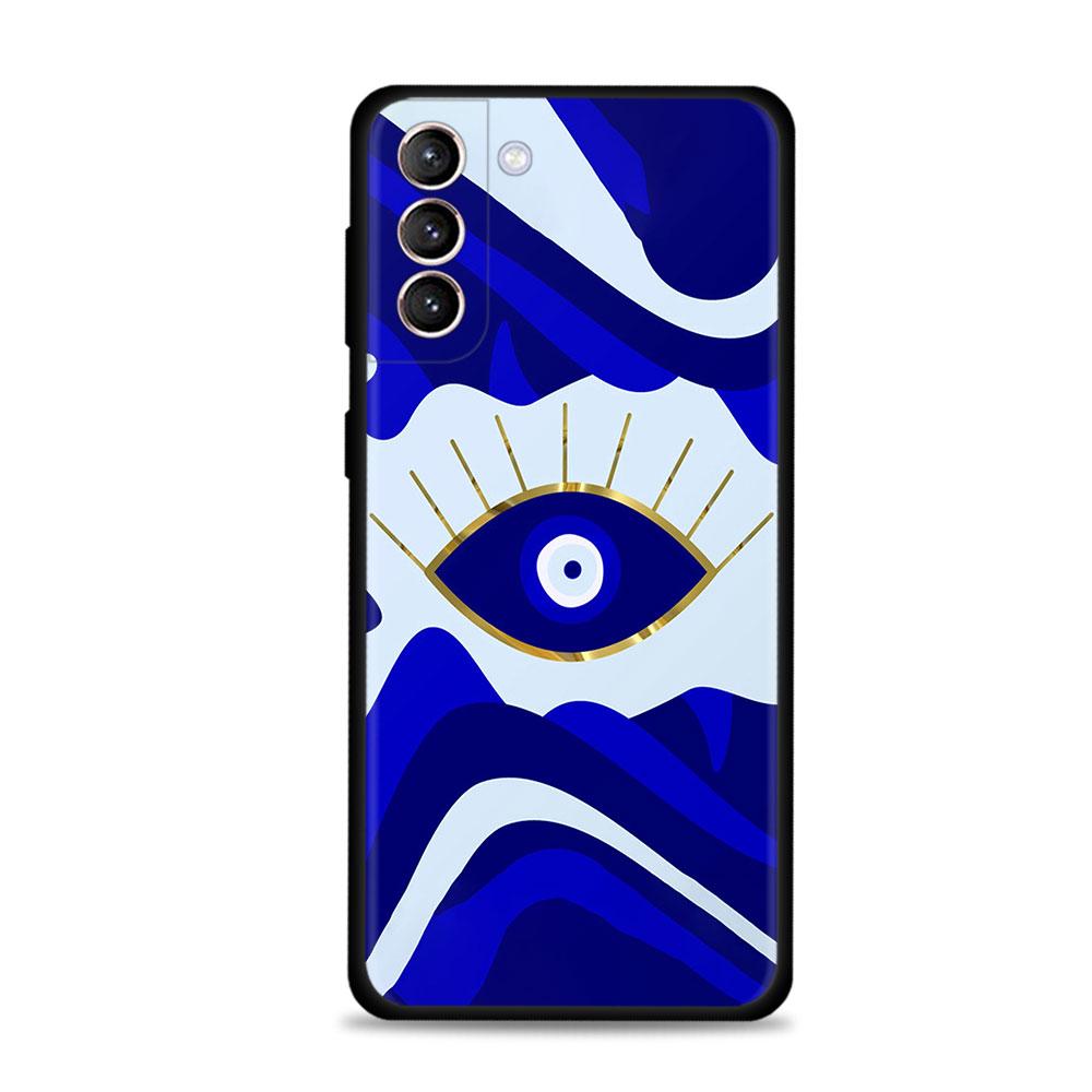 Case For Samsung Galaxy S22 S21 S20 Ultra FE S10 S9 S8 Plus S10e Note 20Ultra 10Plus Cover Funda Blue Nazar Boncuğu Evil Eye